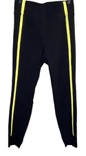 Zyia Black Neon Tape Luxe Hi-Rise Leggings Yellow Size 6-8 Stripe Ankle Exercise