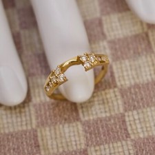 NEW 14K YELLOW GOLD ONE THIRD CARAT NATURAL MINED DIAMOND RING GUARD size 7