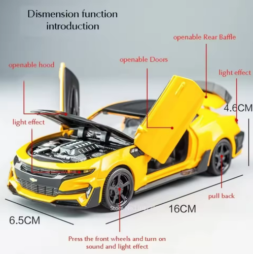 1:32 Camaro Diecast Alloy Sports Car Model Sound, Light Kids Toy Gift Collectors - Picture 12 of 16
