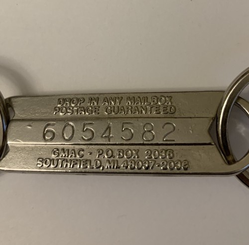Vintage GMAC General Motors Dealership Keychain RETURN IF LOST Metal Double Ring - Picture 4 of 4