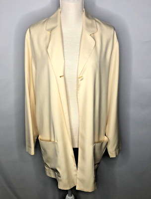 VTG The Limited Finest Quality Collection Women's 100% Silk Blazer Ivory Size S