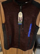 ORVIS Men's Full Zip Sweater Fleece Vest Large Garnet NWT Jacket