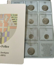 KIT PAGINE FOGLI INSERTI X RACCOLTA MONETE REGNO DI SARDEGNA CARLO FELICE NO ORO