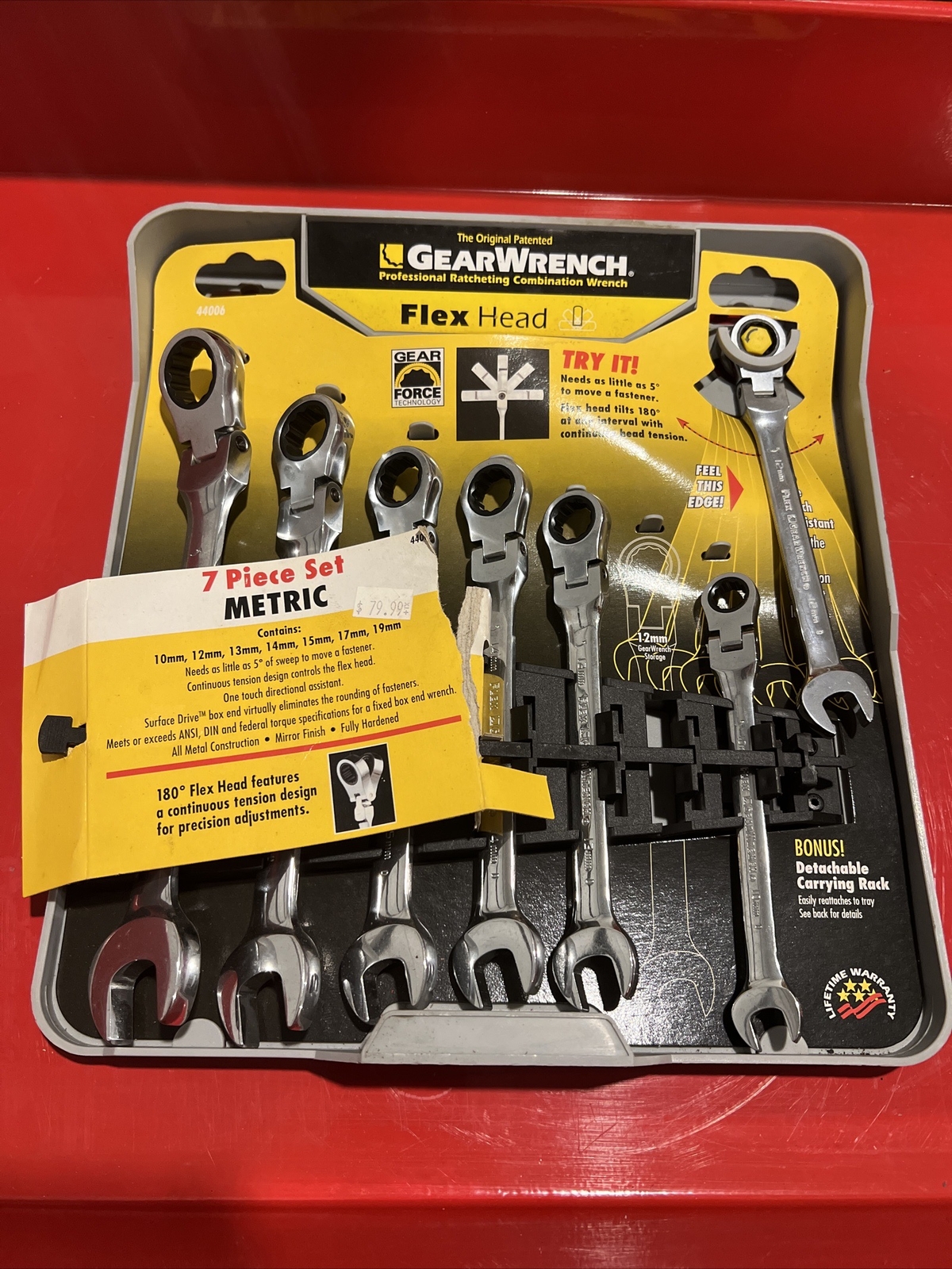GearWrench 7Piece Flex Head Ratchet Combination Wrench Set Metric