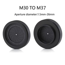 1.5-26mm Adjustable Iris Diaphragm M30 to M37 Camera Lens Module Adapter Ring
