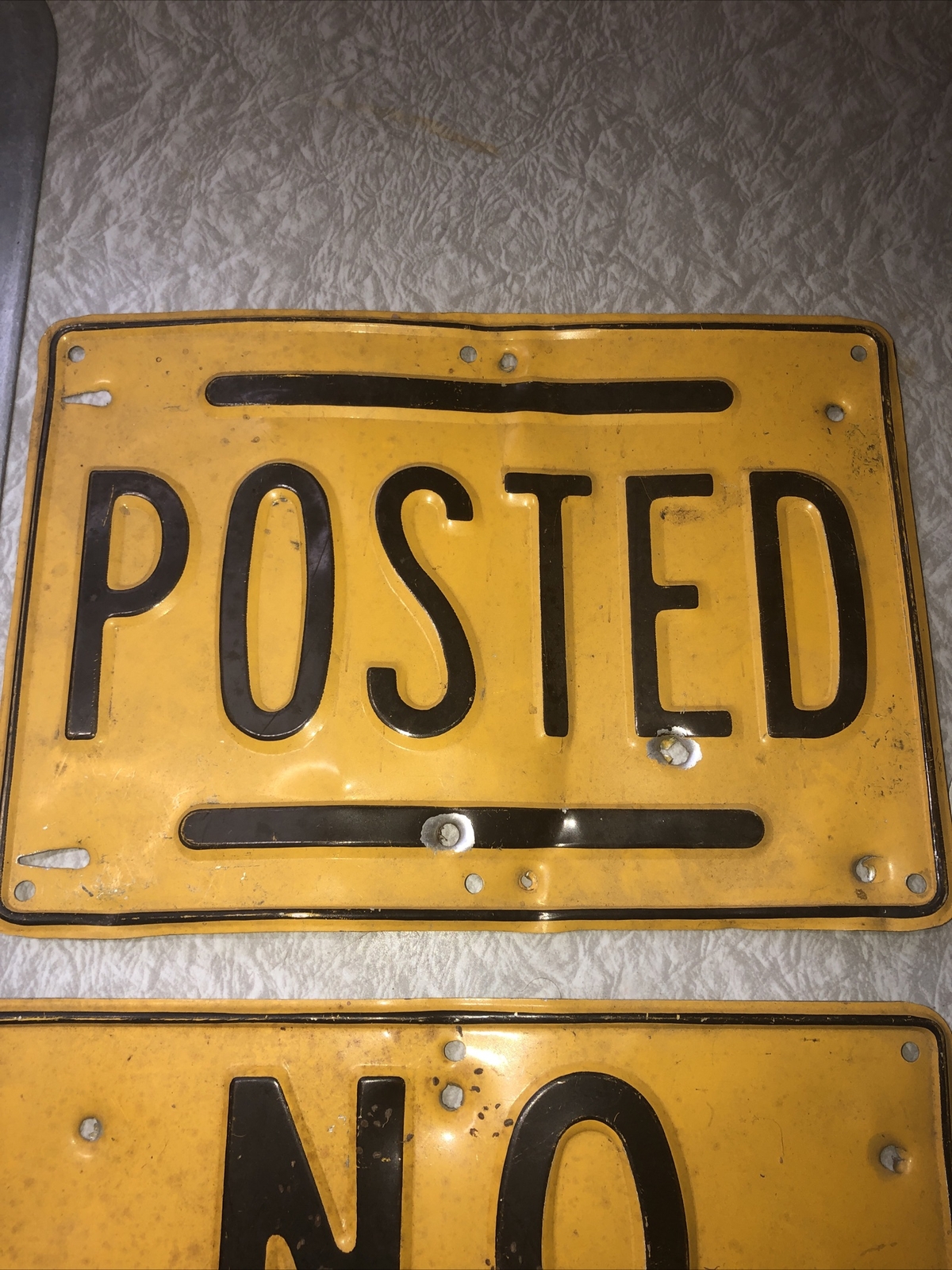 3 Vintage Embossed Signs. Hunting. Aluminum 7”x10” each eBay