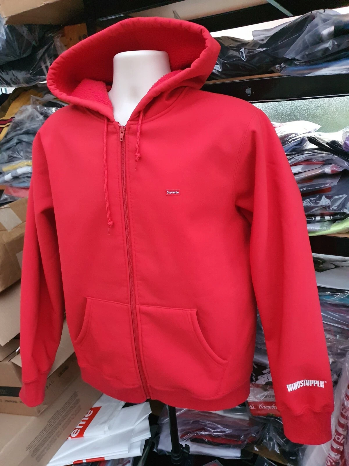 Sweat à capuche FW18 Supreme GORE WINDSTOPPER grand sweat à capuche rouge résistant à l'eau