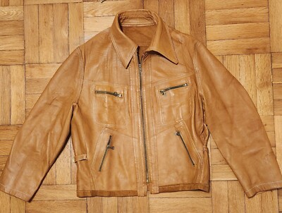 Vintage 1970s Men's Reversible Leather Jacket SIZE 44/46 | eBay