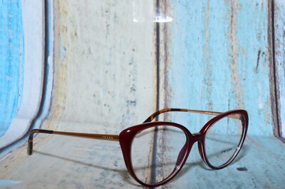 Prada VPR 06W UAN - 1O1 Cat Eye Havana Gold Women's Eyeglasses 53mm