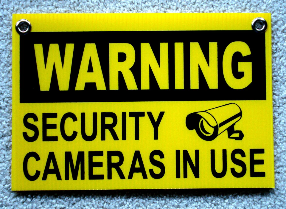 HARRINGTON SIGNS WARNING SECURITY CAMERAS IN USE SIGN 8"x12" NEW with Grommets Surveillance