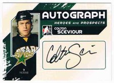 2010-11 HEROES AND PROSPECTS AUTOGRAPHS COLTON SCEVIOUR AUTO TEXAS STARS #A-CS