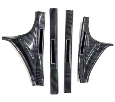 Gloss Carbon Fiber Print Door Sill Step Inside Strips Trim Fits 22-25 Civic 11th