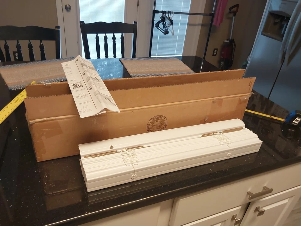 New Anti-Microbial 2-Inch Cordless Faux Wood Blinds Shade White 24x36 23 3/8 - Image 2 of 4