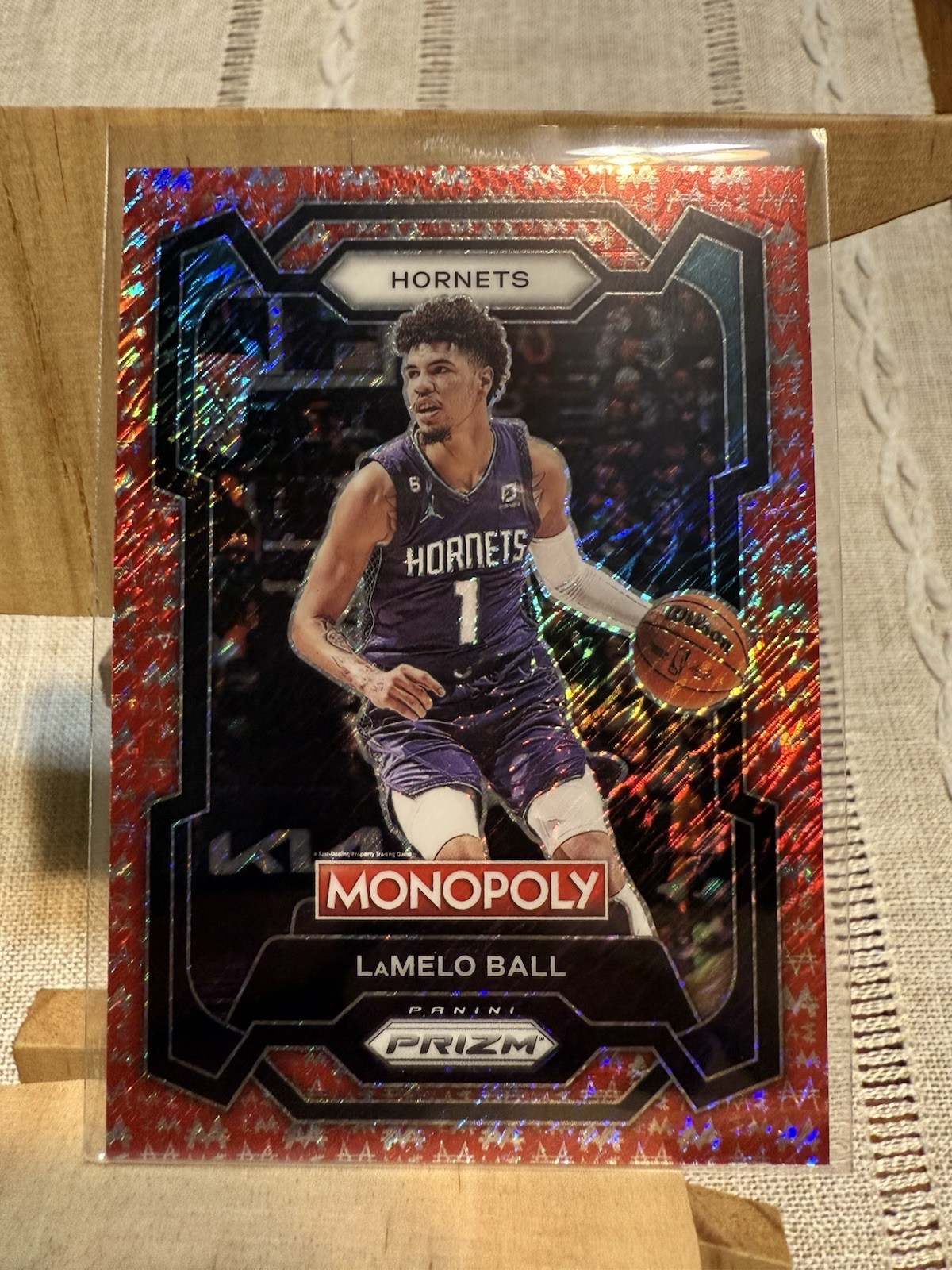 2023-24 Prizm Monopoly - LaMelo Ball #13 Millionaire Red Shimmer Prizm /100