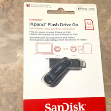 SanDisk iXpand Flash Drive Go 64GB USB 3.0/Lightning Black for iPhone iPad Mac