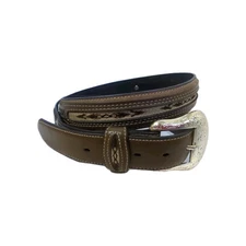 NOCONA Belt Co. 46 Brown NATIVE AMERICAN indian WESTERN leather