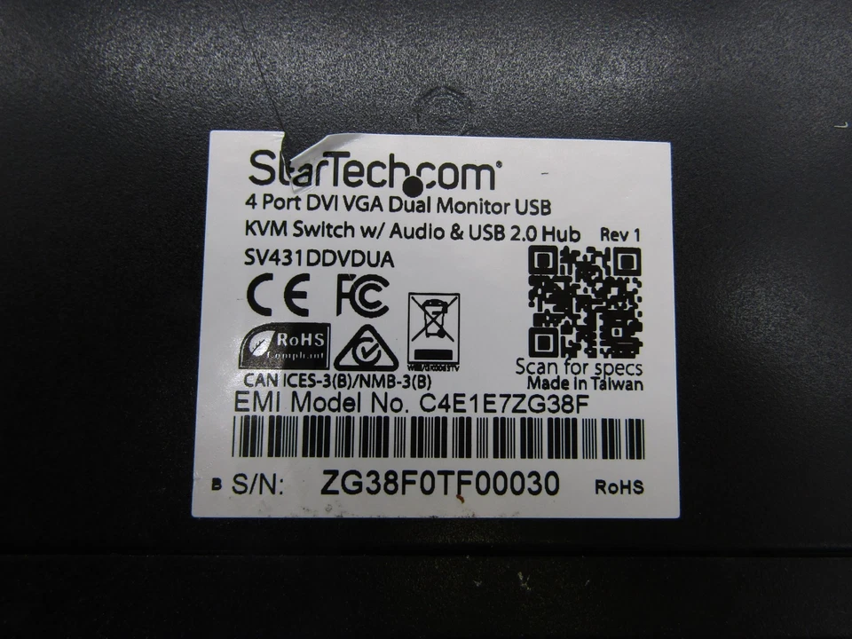 SET OF StarTech C4E1E7ZG47/C4E1E7ZG38F 2-Port Dual Display Port USB KVM Switch - Image 4 of 4
