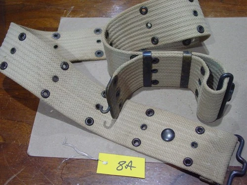 US Military WWI M1912 Mills Pistol Belt WW2 Khaki Canvas Web