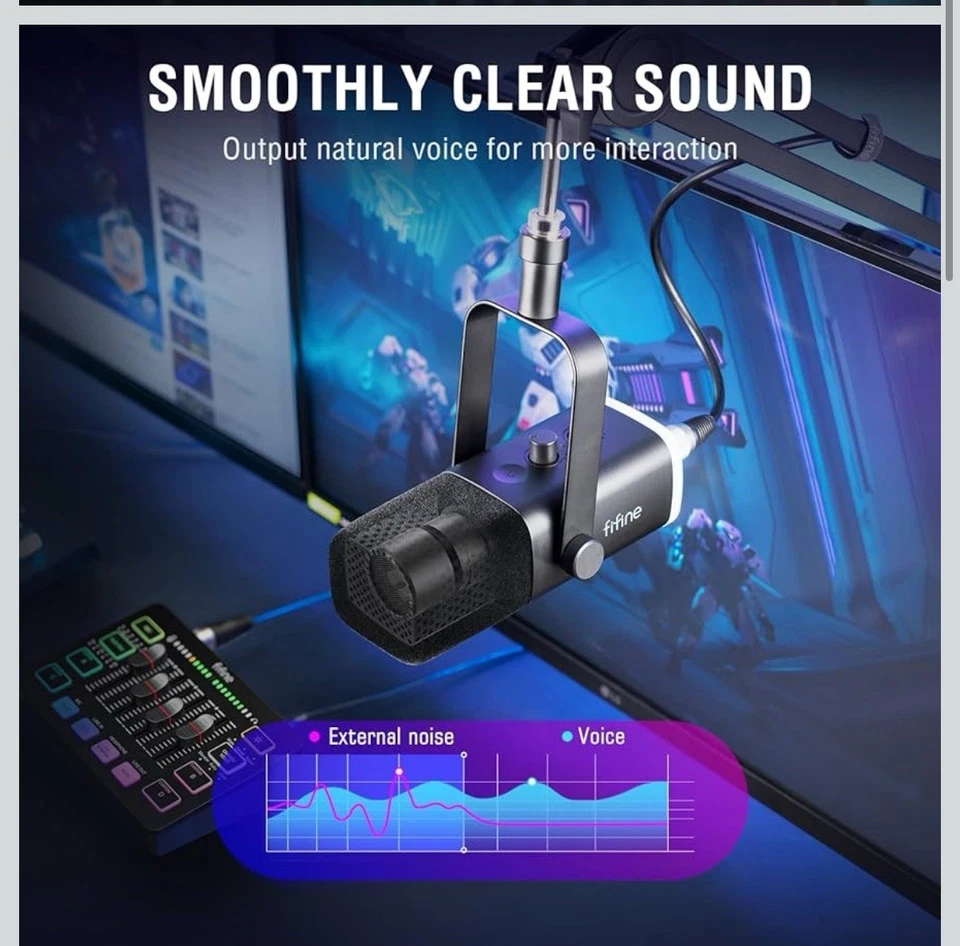 FIFINE Gaming Equipment Bundle, Dynamic XLR/USB Gaming Microphone Set KS-5 - Image 3 of 4