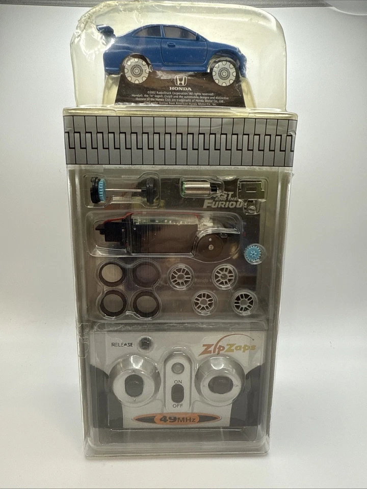 Radiocontrol Zip Zaps Micro RC escala 1:64 Honda Civic azul con carrocería/llantas adicionales F&F Foto 4 de 4