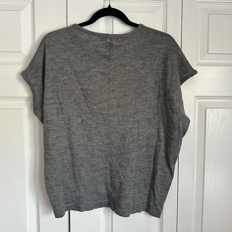 Suéter Top Mezcla de Lana Para Mujer S Manga Corta Cápsula Relajada Minimalista Foto 2 de 4