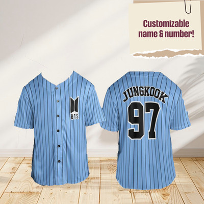 BTS ARIRANG Baseball Jersey Blue Shirt Army Kpop Concert Outfit