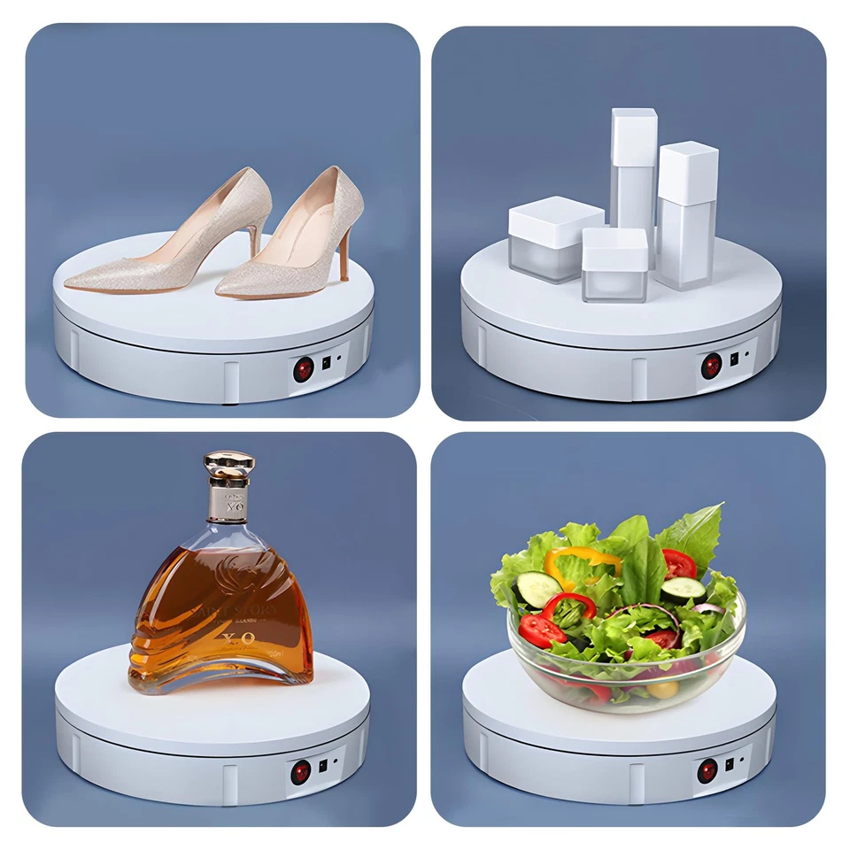 Rotating Display Stand 11.8'' Motorized Turntable Stand for Photography (Blac... - Image 4 of 4