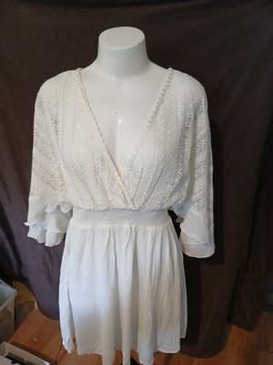 LASCANA Kleid Pure Selection weiß Lochspitze Boho Hippie Style NWT Sommer Gr. 36
