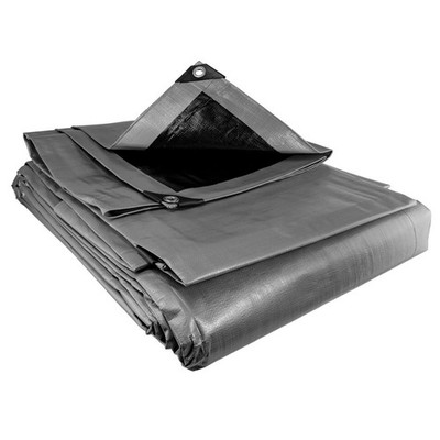 Premium Schwerlast 260 g/m² Silber Abdeckplane Wasserdicht Verstärkt Bodenplane
