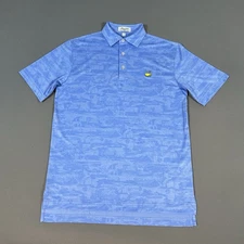Masters Peter Millar Golf Polo Shirt Mens Small Blue Performance Stretch