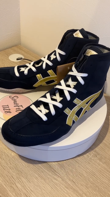 Asics Wrestling Shoes 1083A001 EX-EO navy x gold white edge