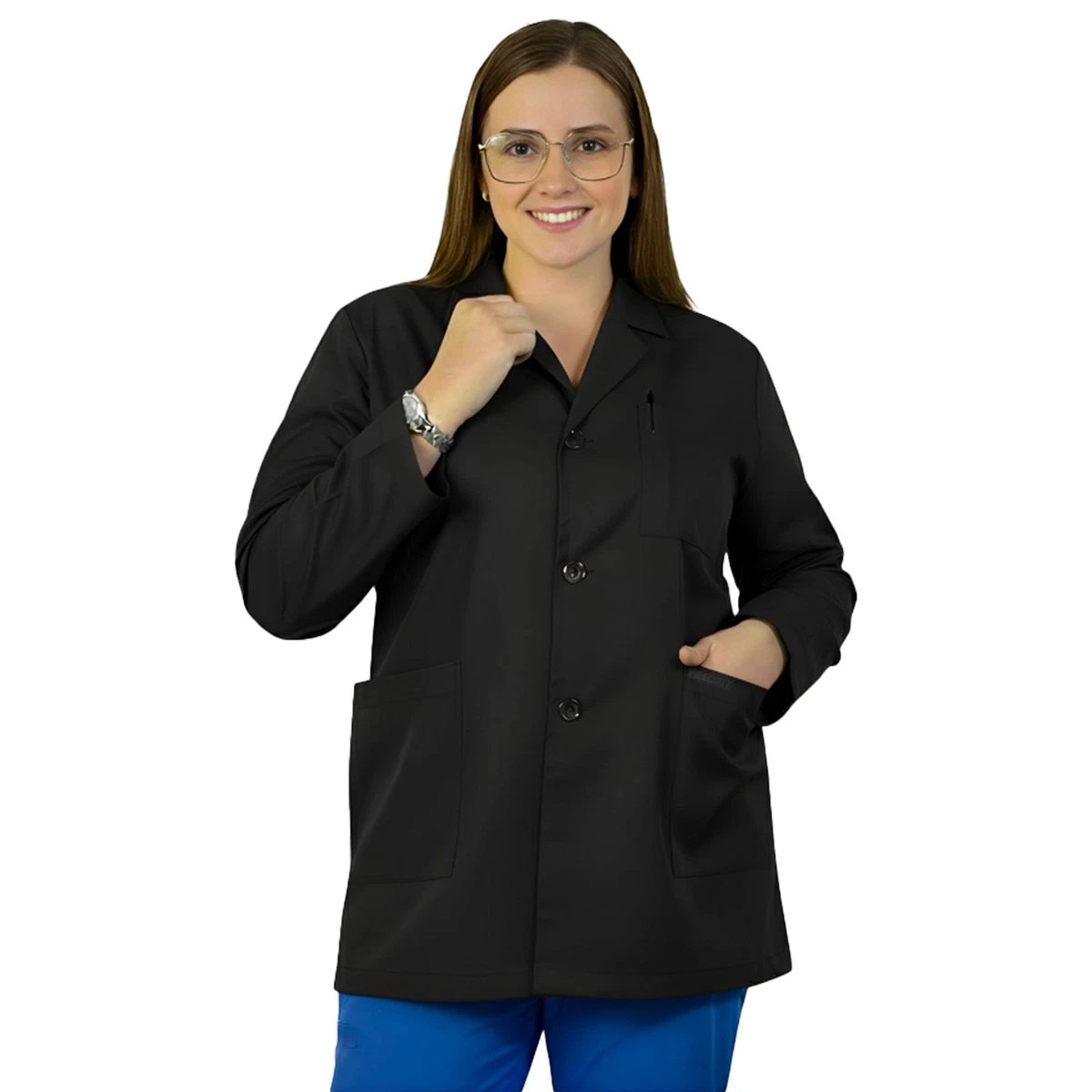 EL LAB. S/S SHIRT JACKET BLACK ESD Black Lab Jacket - Elastic Cuffs
