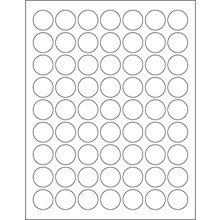 1" White Circle Laser Labels-63 Labels per Sheet-6300 per Case