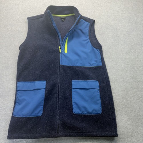 All In Motion Boys Fleece Vest Blue Zip Pockets XL 16