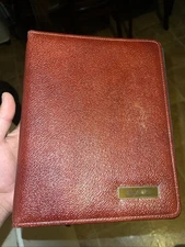 Vintage DAY-TIMER Organizer Agenda 7 Ring Black Leather Pig Skin Made Canada