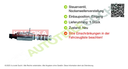 Kamoka Steuerventil Nockenwellenverstellung für Hyundai Elantra V 2010-> Ra065 - Bild 11 von 11