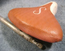 GC Vintage "S" type Schwinn  Pink Mesinger Bicycle Seat Saddle with seatpost