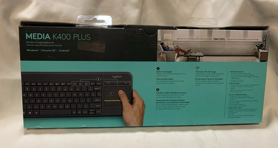Logitech - K400 Plus TKL Wireless Membrane Keyboard for PC/TV/Laptop/Tablet - Image 2 of 2