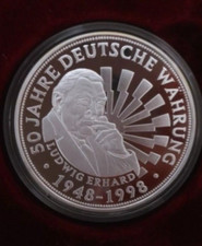Silber-Gedenkpr&auml;gung-M&uuml;nze a.d. Sammlung  "Deutschland" - 50 Jahre Deutsche Mark