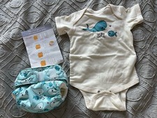 RARE GroVia UR THE ONE Whale Hybrid Shell Waterproof Diaper Bodysuit