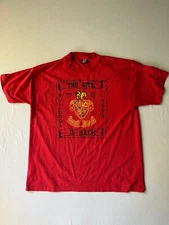 Vintage 90s Bulldogs Screen Stars Shirt XXL Single Stitch Red MADE IN USA