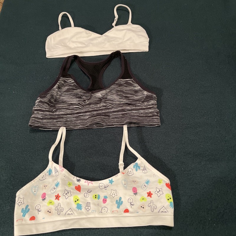 Maidenform Girl & Hanes - 2 Bras & 1 Sports Bra - Size Girls Large