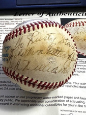 TED WILLIAMS & RUSTY STAUB SIGNED AUTOGRAPHED OAL BASEBALL TO STAUB!  FULL JSA!