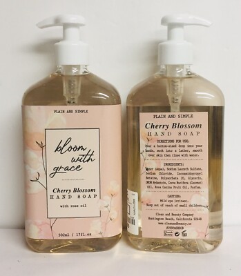 Bottles Cherry Blossom Moisturizing Hand Soap with Rose Oil 17