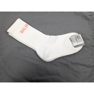 Balenciaga  Tennis Cotton Socks in White/Orange BNWT S