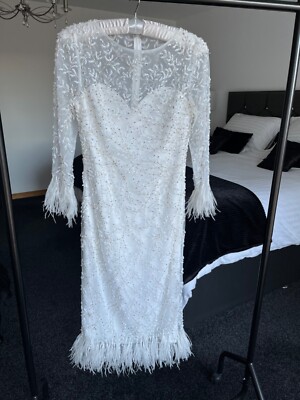 Gill Harvey White Beaded Dress UK
