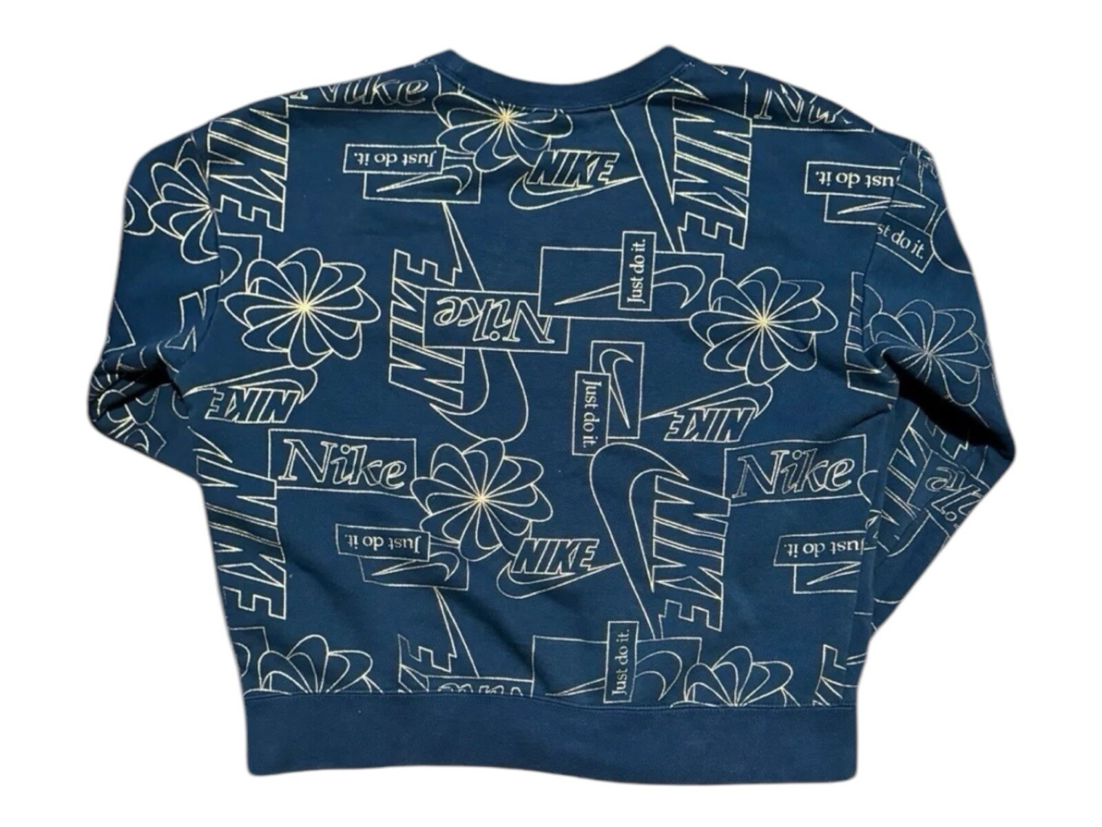 NIKE Womens Sportswear Icon Clash Crew All Over Print Valerian Blue Grail Hype image 2