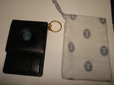 Lladro Society Black Coin Purse Money ID Holder Keychain Purse Porcelain Emblem