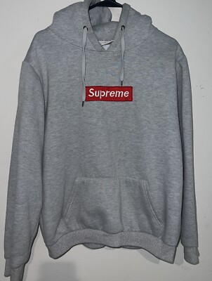 Supreme Box Logo Hooded Heather Grey L