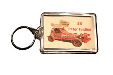 Peter Falding 33 Gold roof F1 Heritage Car DOUBLE SIDED KEYRING BRISCA STOCK CAR